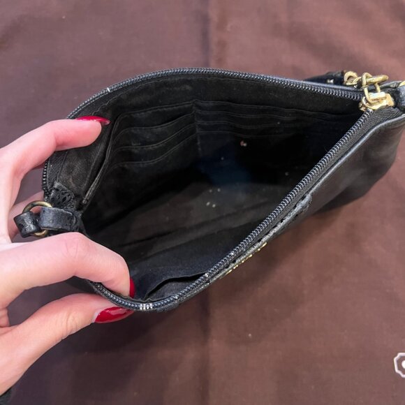 Coach Black Leather Wristlet Purse with Dust Bag Vintage Y2K Designer - Picture 4 of 4